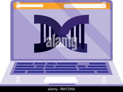 computer gadget dna science molecule vector illustration Stock Vector