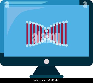 computer gadget dna science molecule vector illustration Stock Vector
