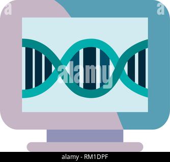 computer gadget dna science molecule vector illustration Stock Vector