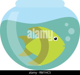 Fish in crystal bowl Stock Vector