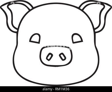 Pig head outline Stock Vector Image &amp; Art - Alamy
