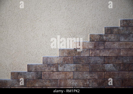 Texture of rough concrete wall with embossed texture. Smooth gray surface Stock Photo