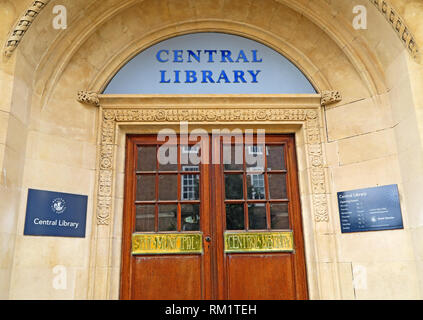 Bristol Municipal Central Library, Deanery Road, City Centre, Bristol, South West England, UK, BS1 5TL Built in 1906 by Charles Holden, Stock Photo