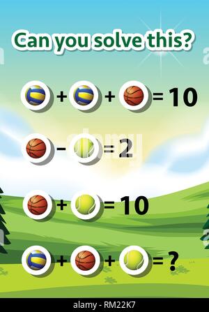 Can you solve this worksheet illustration Stock Vector