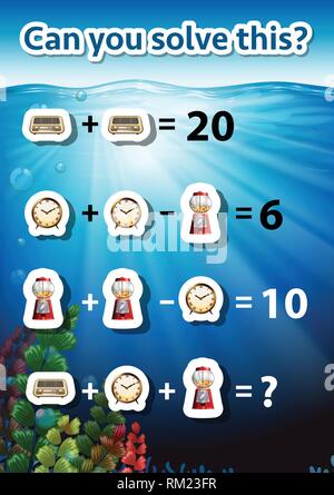 Can you solve this math problem illustration Stock Vector