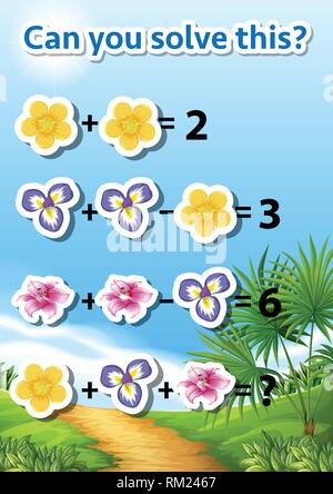 Can you solve this maths problem illustration Stock Vector