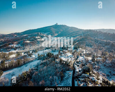 Turin, Italy, winter time in Turin, drone aerial photograph of the city. Stock Photo