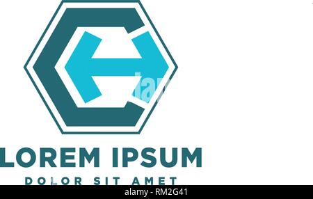 letter CH abstract logo template vector illustration icon element isolated - vector Stock Vector