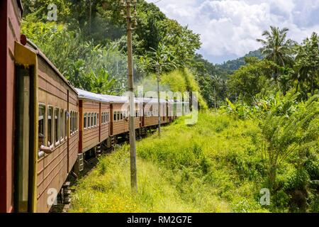 Railway Track and Train from Colombo to Kandy Central Province