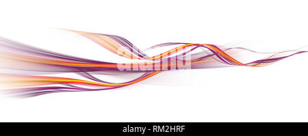 Colorful waves on white background (computer generated image) Stock Photo