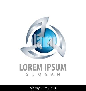 Circular circle spin and sphere logo concept design. Symbol graphic template element Stock Vector