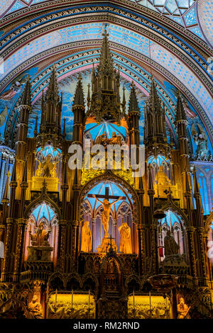 Quebec, OCT 2: Interior view of the Basilique Notre-dame De Montreal on OCT 2, 2018 at Quebec, Canada Stock Photo