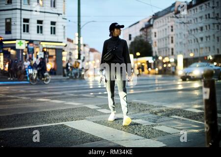 blogger woman walking in Berlin, Germany