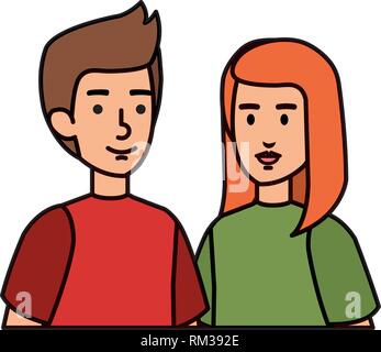 couple avatar characters icons Stock Vector