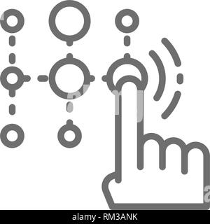 The pin code sign line icon or logo. Security code concept. Phone