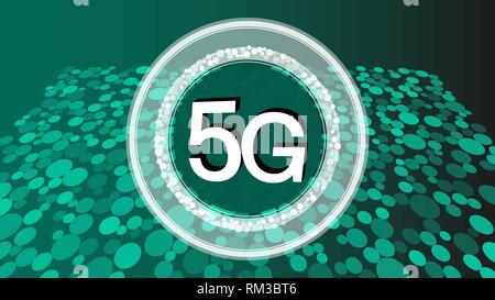 5G global vector symbol concept, fast internet signal for smartphone and mobile phones Stock Vector