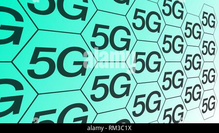 5G network, high speed new wireless internet for mobile technology Stock Vector