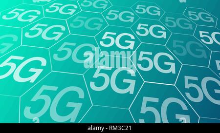 5G fast speed internet, vector background conception Stock Vector