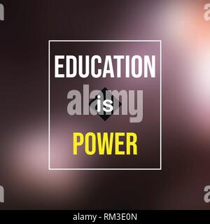 Education is power. Education quote with modern background illustration Stock Vector