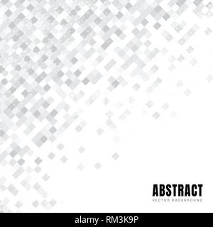 Abstract white squares diagonal pattern with dots halftone and copy space. Vector illustration Stock Vector