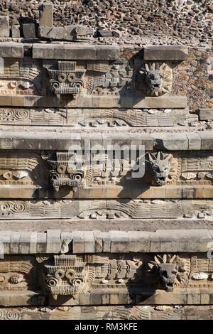 Mexico, Teotihuacan, Temple of Quetzalcoatl (Temple of the Feathered ...