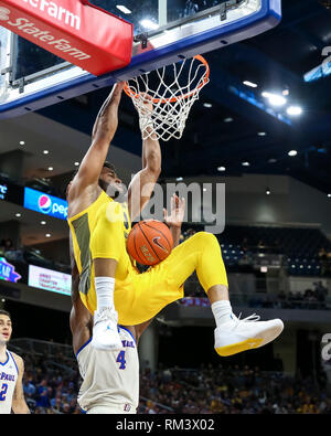 Chicago, USA. 12th Feb 2019. Marquette Golden Eagles forward Ed Morrow (30) dunks during NCAA basketball game between the Marquette Golden Eagles and the DePaul University Blue Demons at Wintrust Arena in Chicago IL. Gary E. Duncan Sr/CSM Credit: Cal Sport Media/Alamy Live News Stock Photo