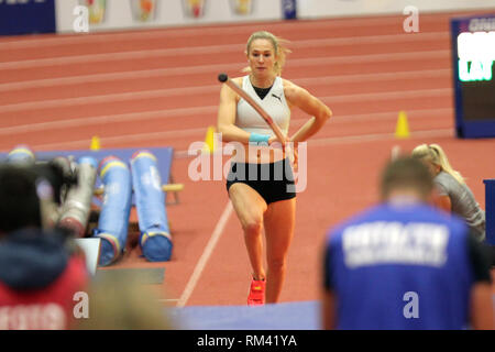 Ostrava, Czech Republic. 12th Feb, 2019. Amalie Svabikova (CZE) won the women´s pole vault within the Czech Indoor Gala, EAA indoor athletic meeting in Ostrava, Czech Republic, February 12, 2019. Credit: Petr Sznapka/CTK Photo/Alamy Live News Stock Photo