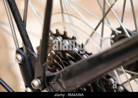 Bicycle chain and wheel Stock Photo