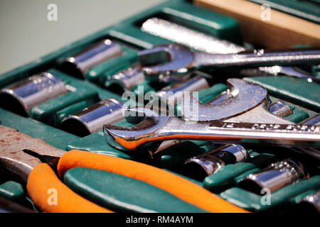 Spanners tool box Stock Photo