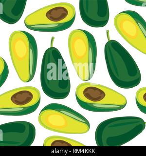 Fruit avocado pattern on white background is insulated Stock Vector