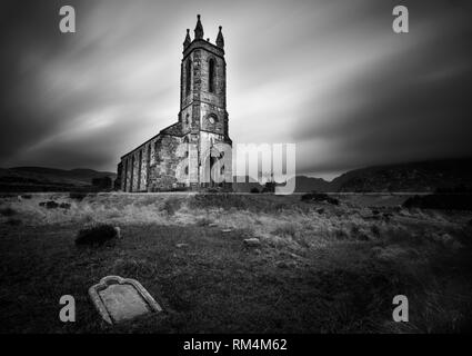 An abandoned church in the Posion Geln, Co. Donegal, Ireland Stock Photo