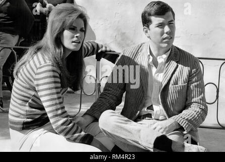 Raquel Welch and husband Patrick Curtis in Spain during a break in filming, 'Fathom' (1967)  File Reference # 33751 163THA Stock Photo