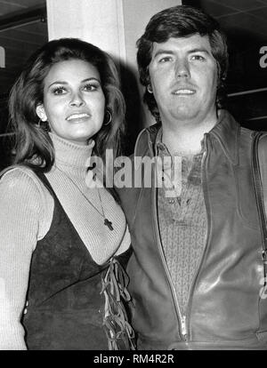 Raquel Welch and her husband Patrick Curtis in London, (1971)  File Reference # 33751 155THA Stock Photo