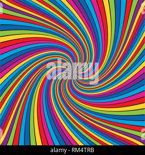 Multicolored lines in spiral. Colorful lines background Illustration Stock Vector
