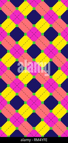 Seamless repeating background of squares and dashed lines Stock Vector