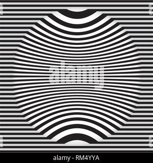 Images in the style Op art. Black and white background. Vector illustration Stock Vector