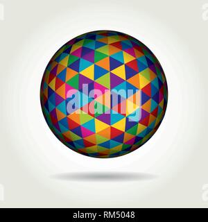 Colored spherical 3D. Geometric vector illustration Stock Vector