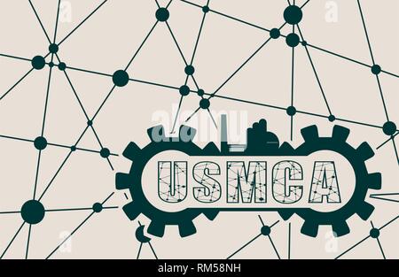 USMCA - United States Mexico Canada Agreement Stock Vector