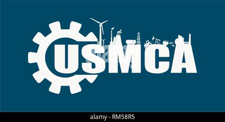 USMCA - United States Mexico Canada Agreement Stock Vector