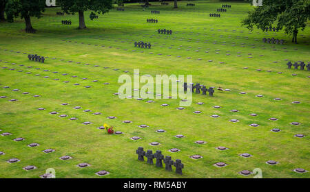 La Cambe is a German war grave cemetery, located close to Bayeux, France. It is reported to contain in excess of 21,000 bodies of German military from Stock Photo