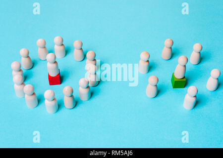 Two leaders, different social, business teams. Focus group Stock Photo