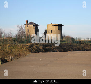 world war 2 gun emplacements at sheerness promenade on the isle of sheppey kent england Stock Photo