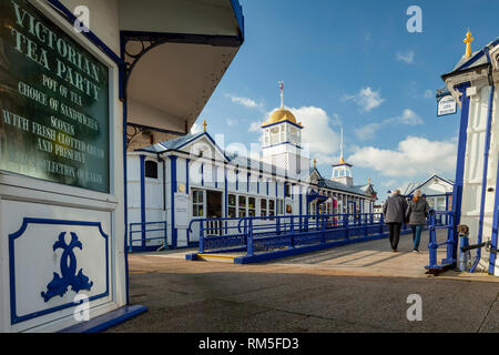 Winter afternoon on Eastbourne Pier, East Sussex, England. Stock Photo