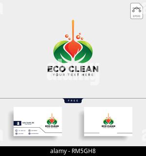 cleaning service house eco logo template vector illustration icon element isolated - vector Stock Vector