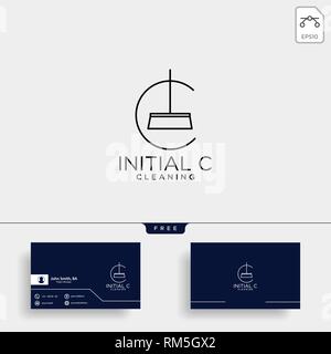 cleaning service letter C logo template vector illustration icon element isolated - vector Stock Vector