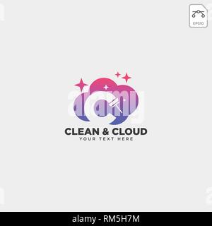 cleaning service letter C logo template vector illustration icon element isolated - vector Stock Vector