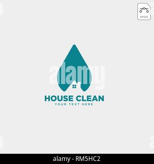 cleaning service house eco logo template vector illustration icon element isolated - vector Stock Vector