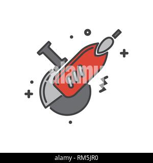 Tool angle grinder line icon on white background for graphic and web design, Modern simple vector sign. Internet concept. Trendy symbol for website design web button or mobile app. Stock Vector