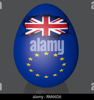 UK leaving the EU with the Brexit easter egg Stock Photo