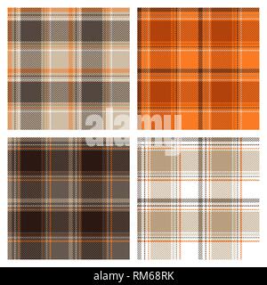 Seamless brown checked patterns Stock Vector